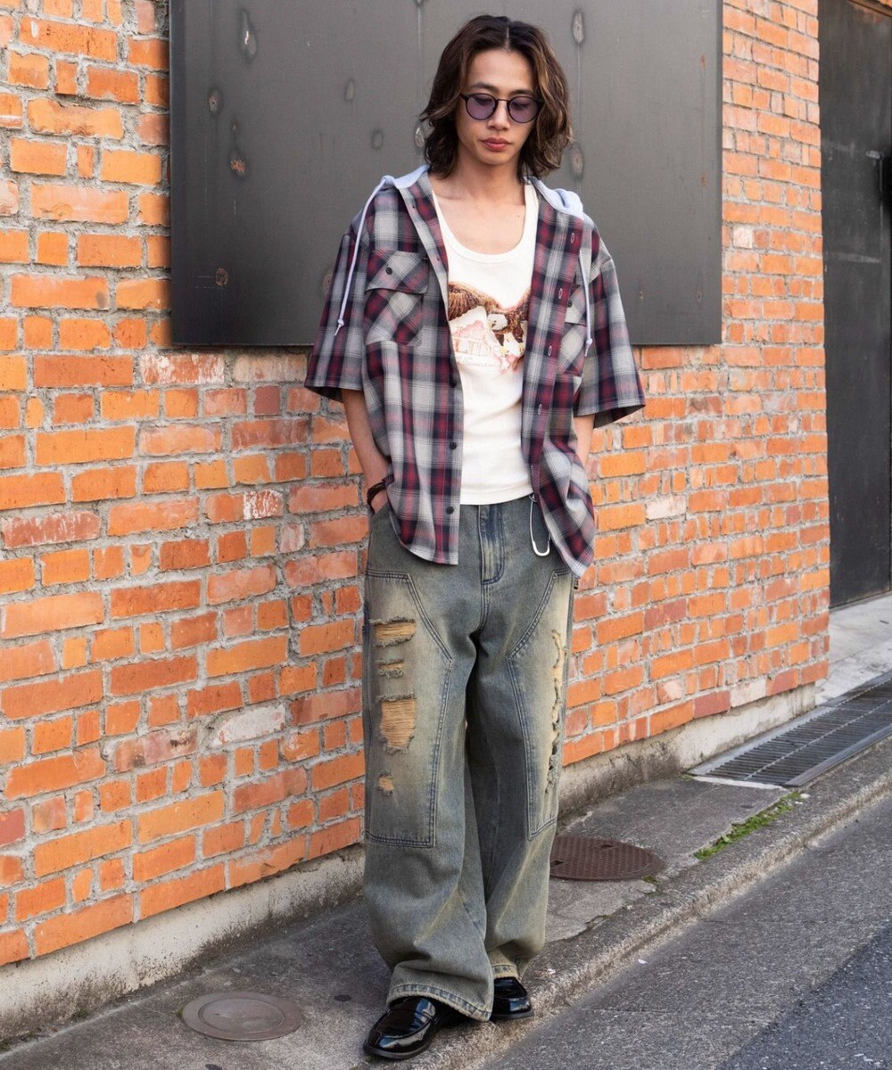 WEGO グラフィックリブタンクトップ 