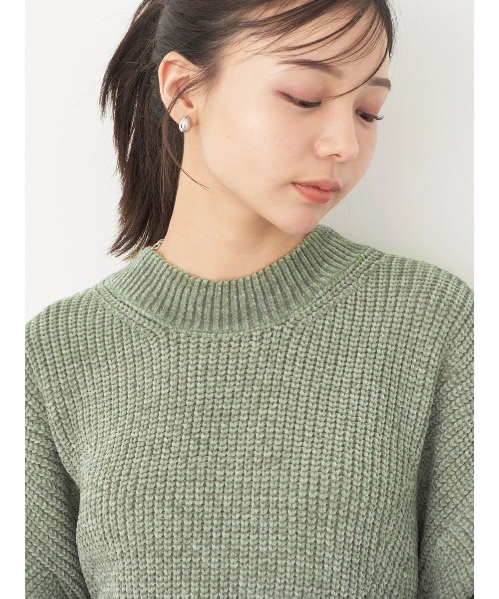 earth music&ecology シャイニーベロアモールチュニック 