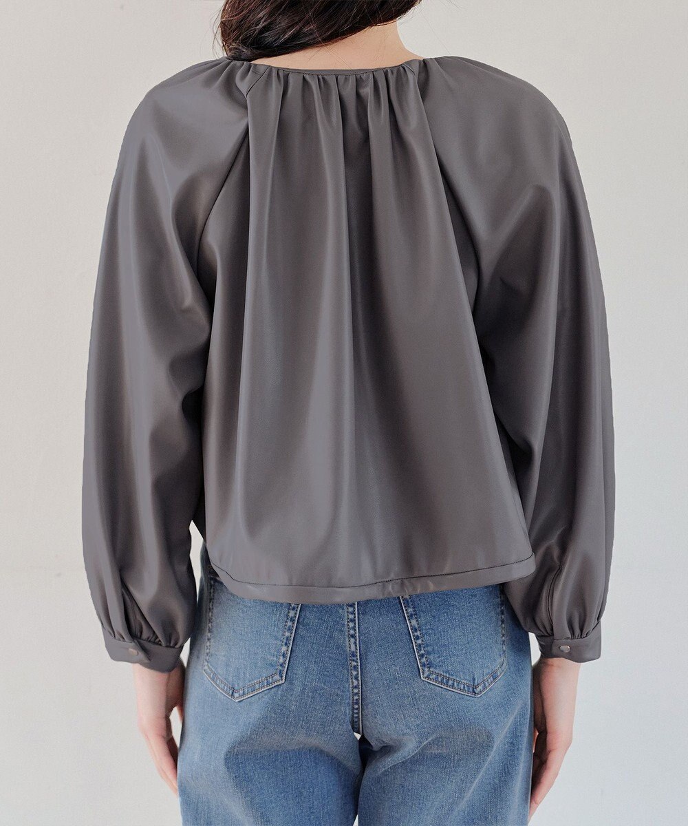 Tiaclasse 【洗える】ソフトフェイクレザージップブルゾン 