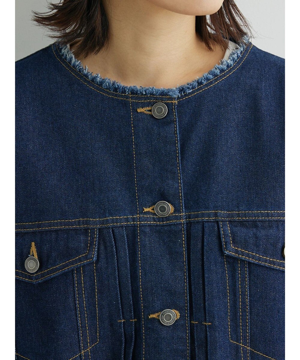 Green Parks ノーカラーデニムジャケット 