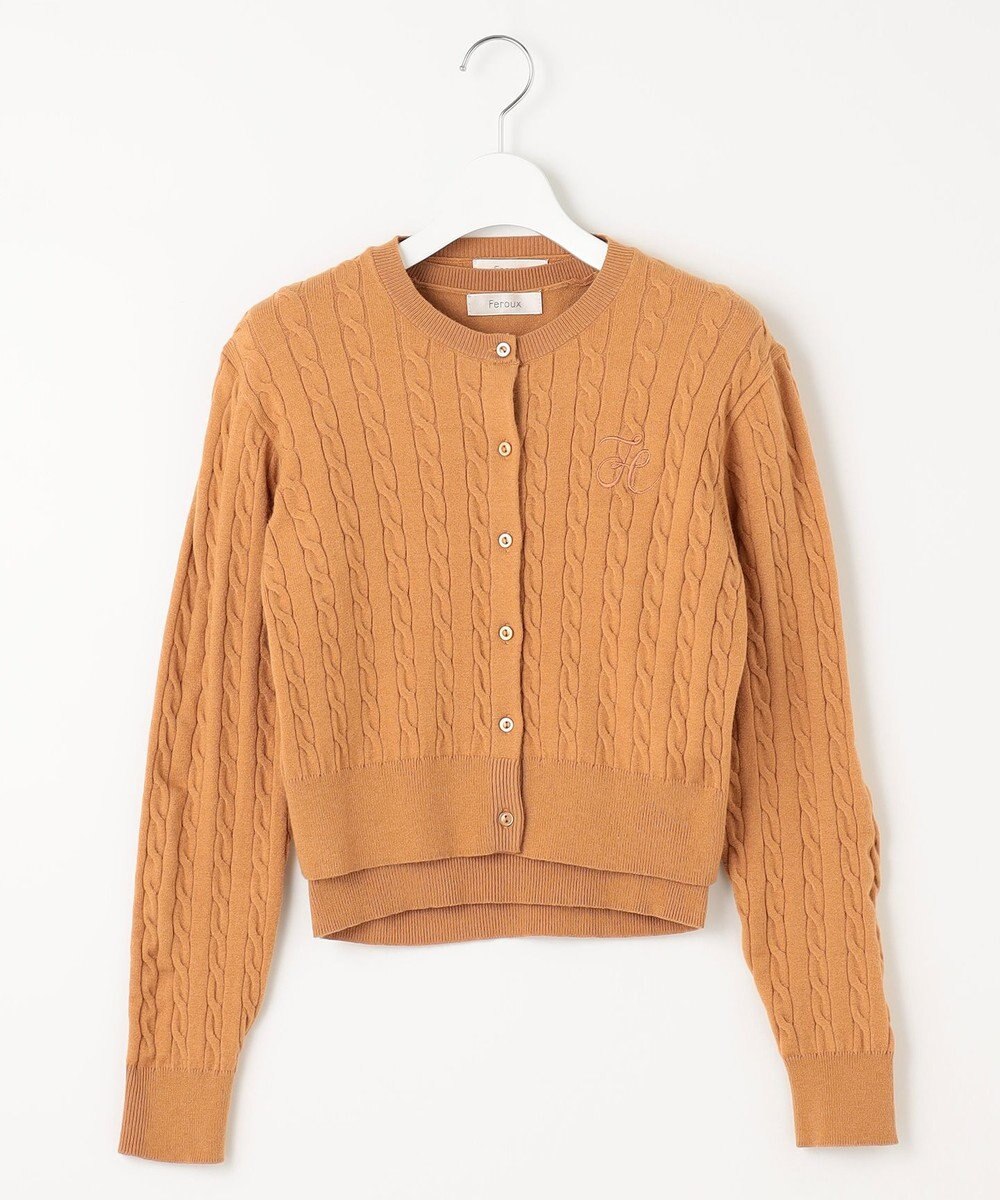 Feroux 【古畑星夏さん着用・アンサンブル】ロゴ刺繍入りケーブルアンサンブル ニット 