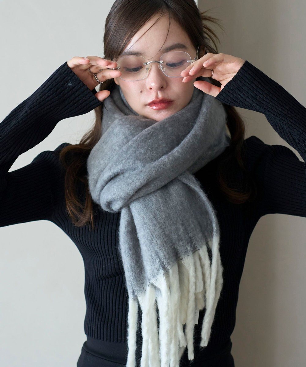 WEGO 【マフラー/ユニセックス着用】ワイドフリンジストール 