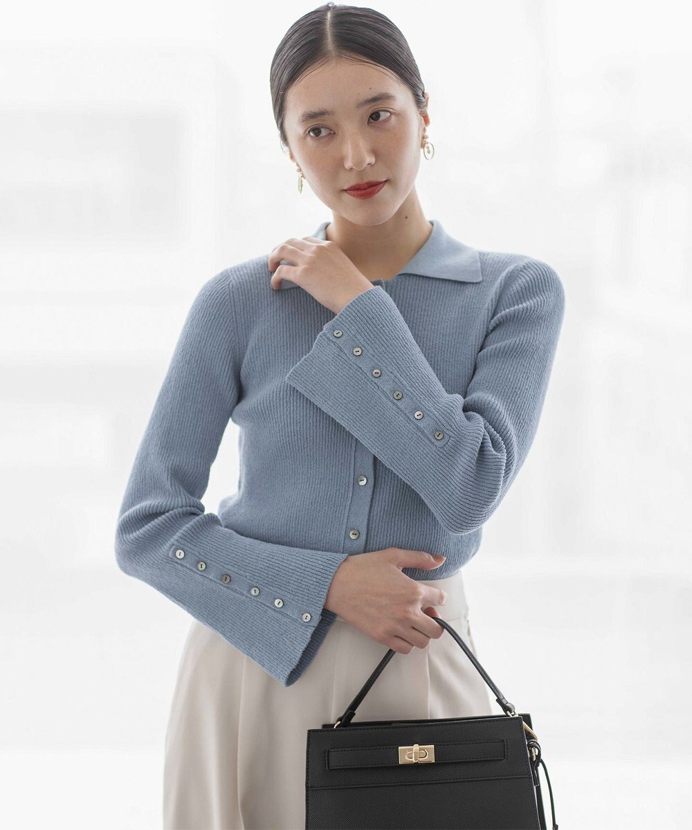 組曲 L 【WEB限定】ミニブークレー襟付きニットポロ 