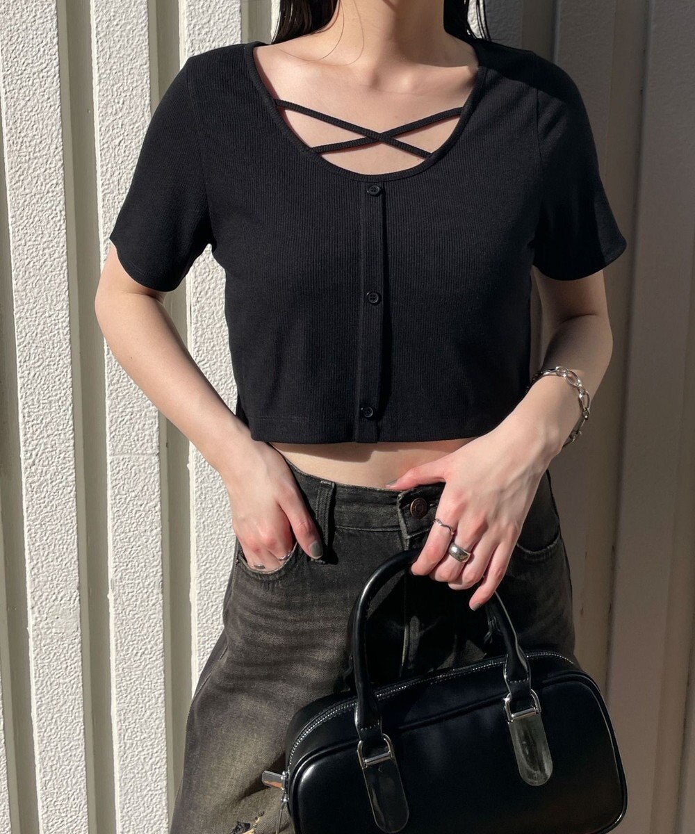 WEGO フロントクロスショートリブT 