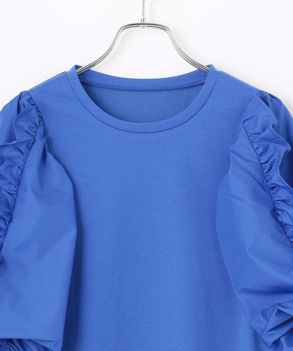 #Newans 【撥水・吸水速乾】コンビネーションフリルスリーブカットソー 