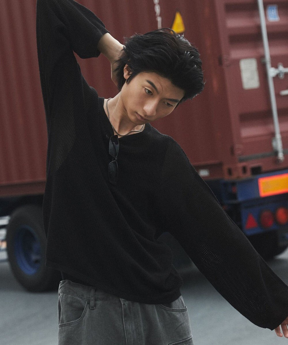 WEGO メッシュニットプルオーバー（LS） 