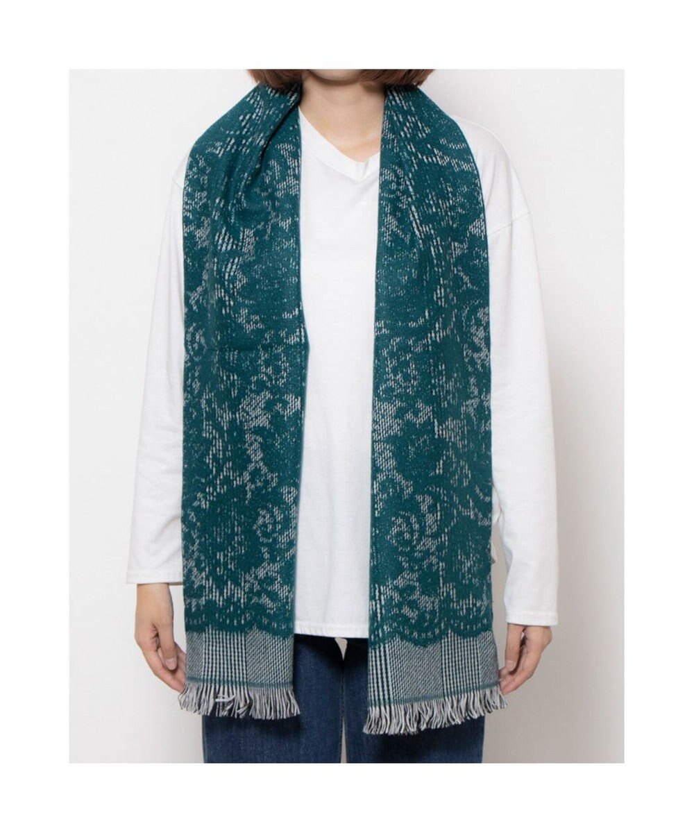 UNBILLION カシュネ cache nez / レース柄グレンチェックマフラー 