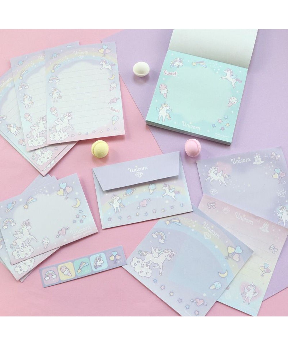 Mother garden マザーガーデン ユニコーン スクエアメモ & ミニレターセット 