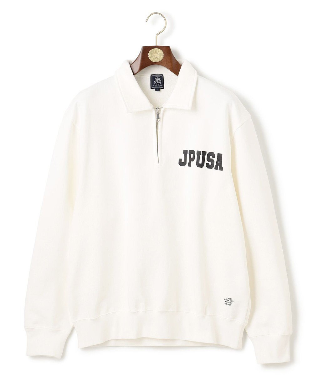 J.PRESS MEN 【J.PRESS ORIGINALS】Supima Recycle French Terry Logo Sweat Zip-Shirts 