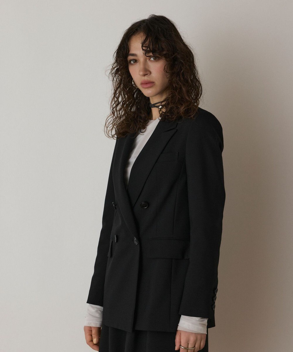 GRACE CONTINENTAL リネンライクダブルジャケット 