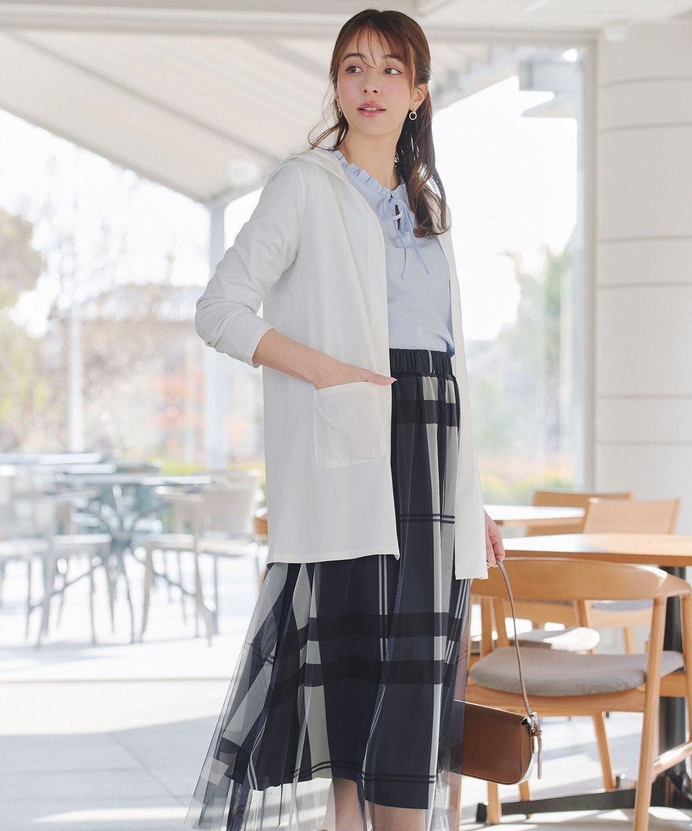 Tiaclasse L 【おのののかさん着用】「サマケア 」フード付きカットソーロングカーディガン 