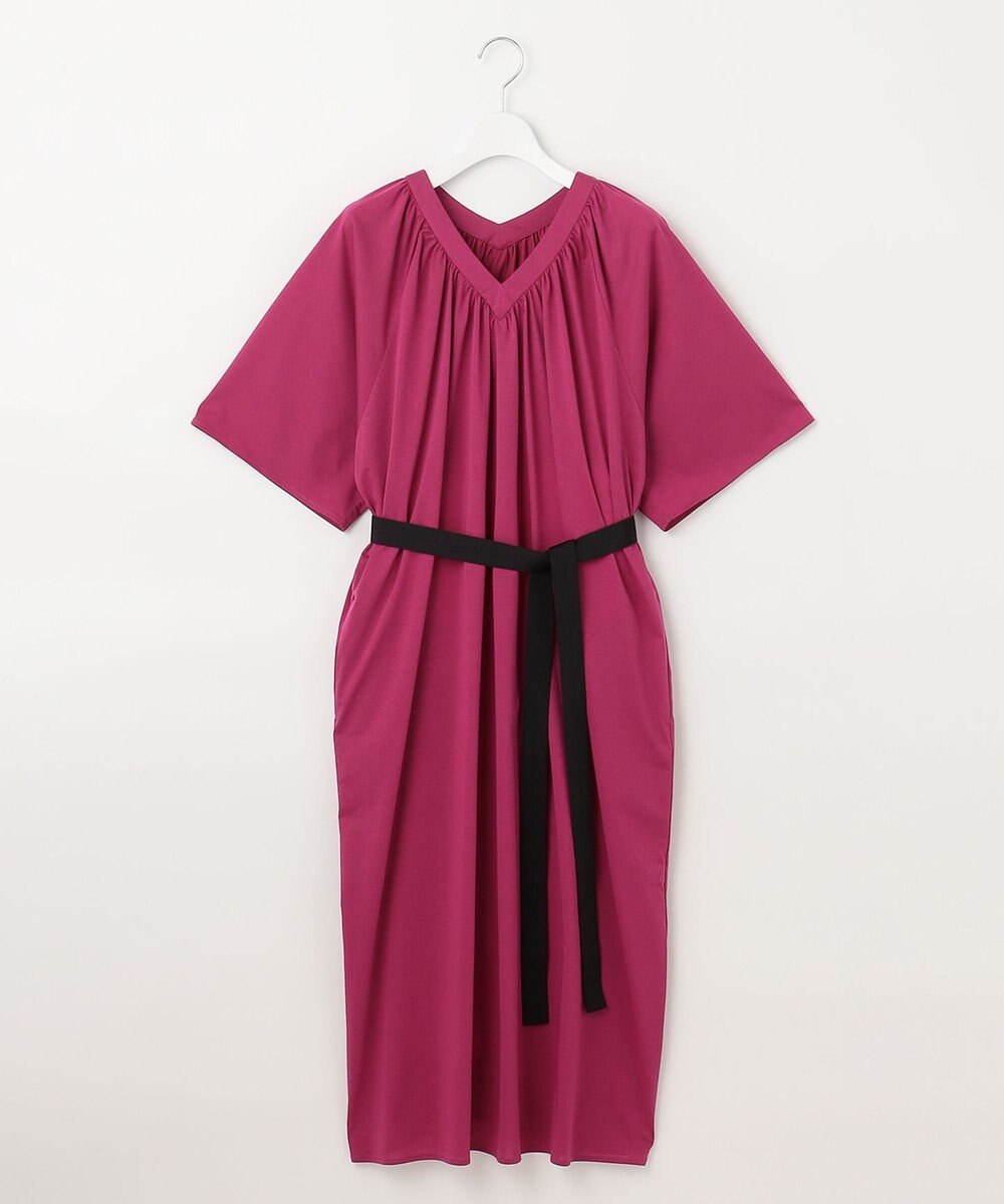 自由区 【WEB限定・洗える・XSサイズあり】ライトギャザーフレアスリーブ ワンピース 