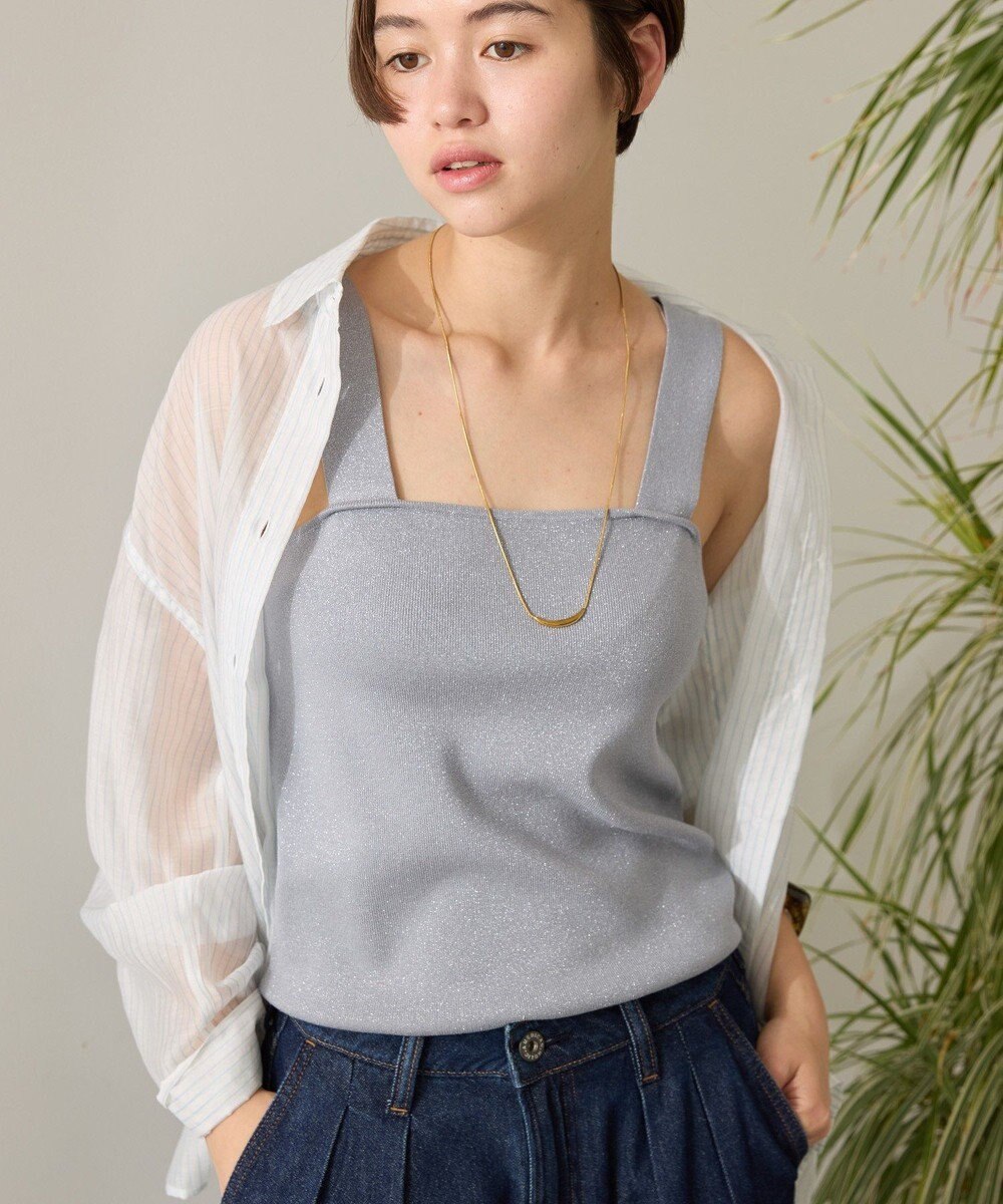 AMERICAN HOLIC ラメニットタンクトップ 