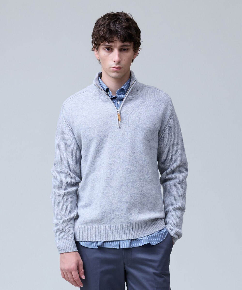 J.PRESS MEN ウール×カシミヤの上質素材【Cash Lamb's Wool】ハーフジップ ニット_25年モデル 