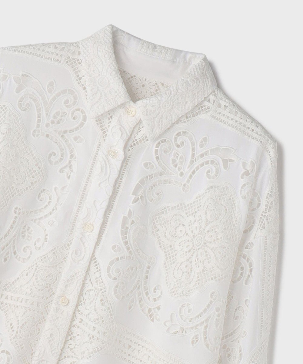 GRACE CONTINENTAL パネル刺繍シャツ 