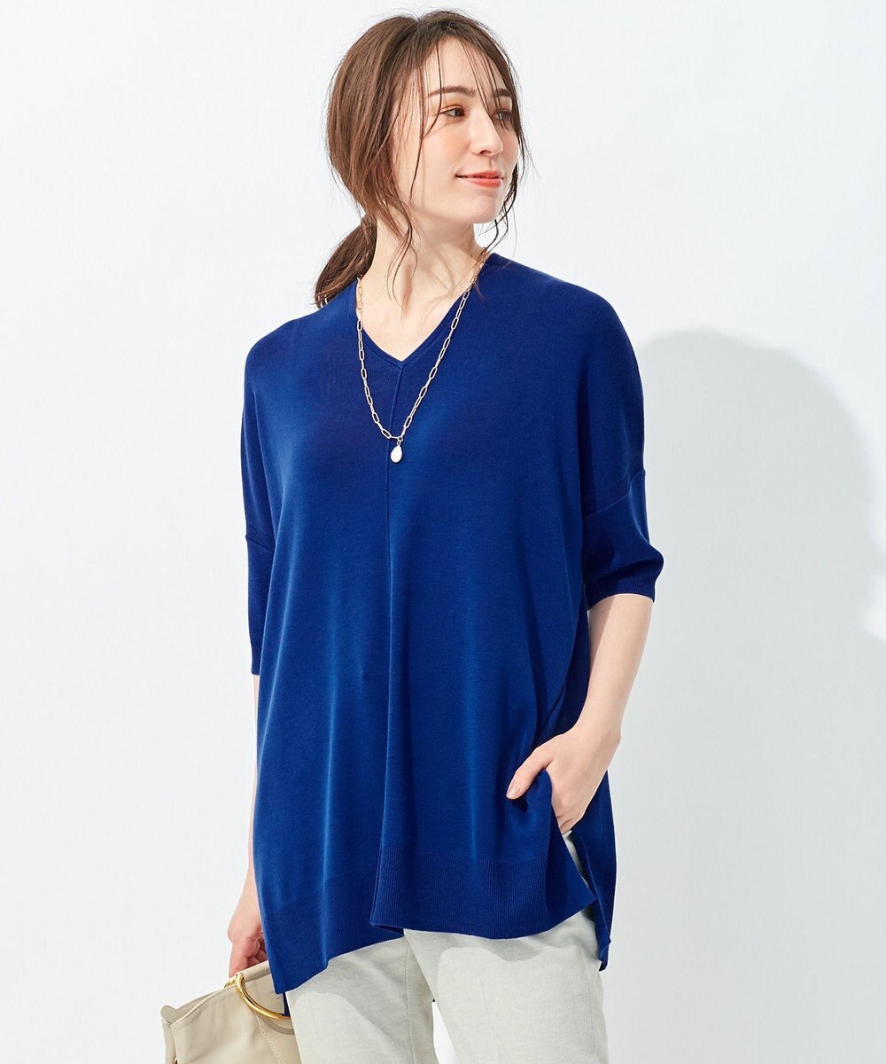 自由区 【新型登場！/WEB限定カラー有】ハイツイストコットンアセテート ニット5分袖 