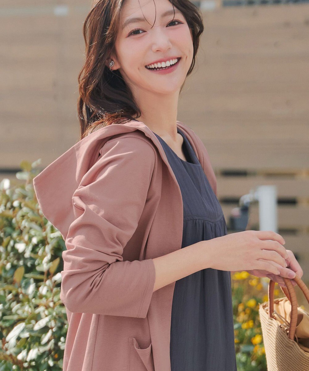 Tiaclasse L 【おのののかさん着用】「サマケア 」フード付きカットソーロングカーディガン 