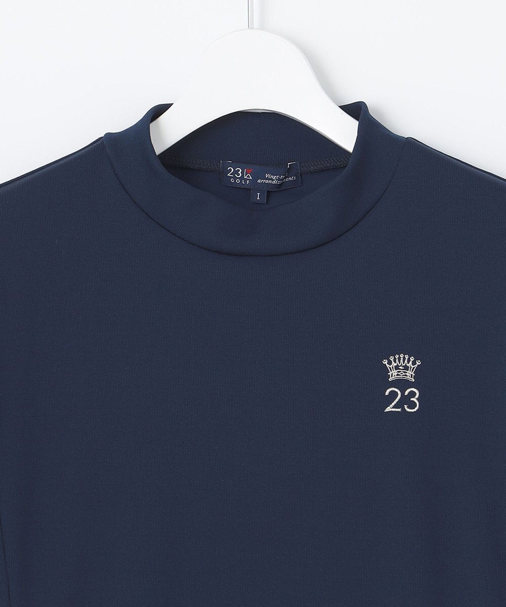 23区GOLF 【WOMEN】チュール袖 モックネックプルオーバー 