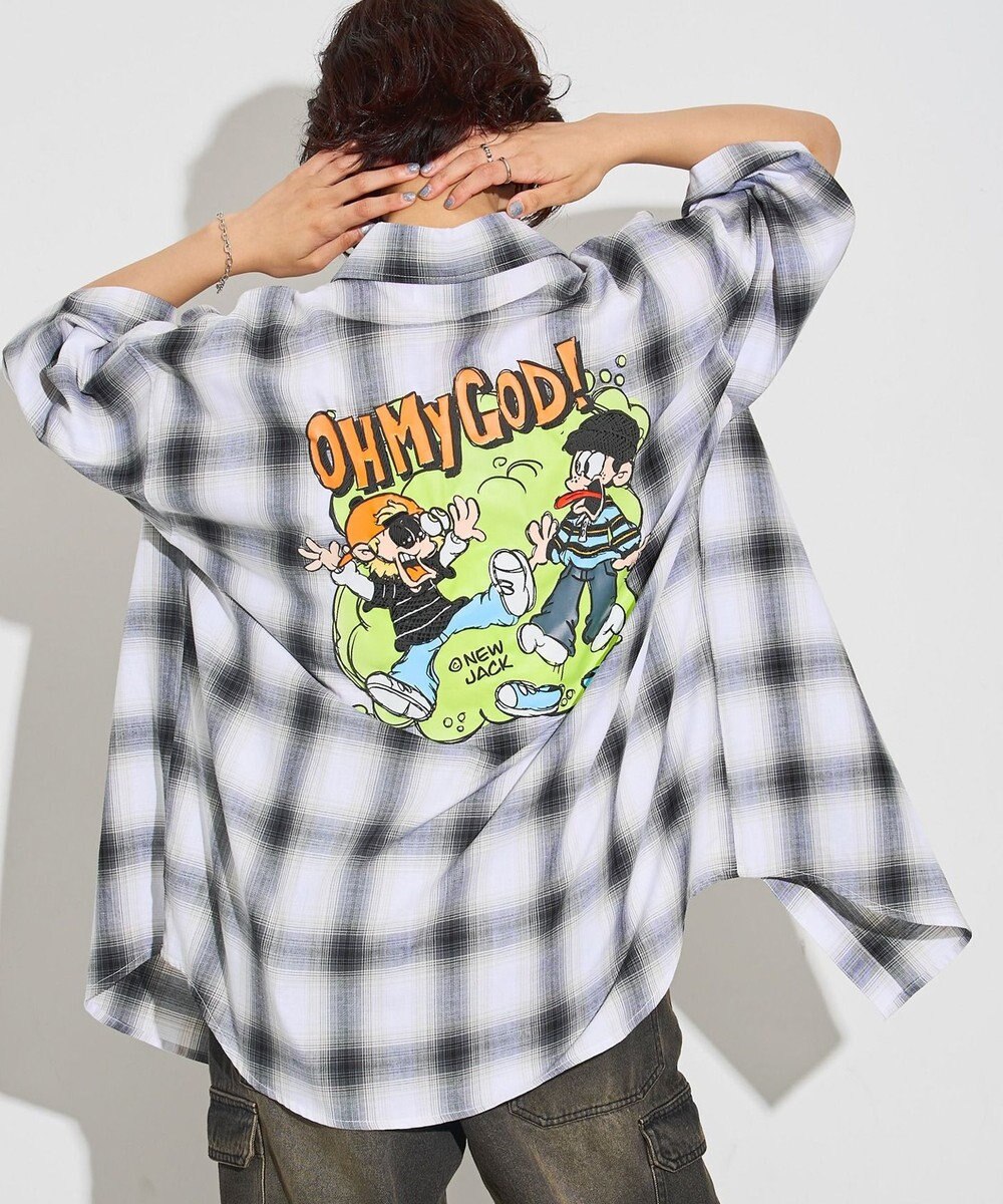 WEGO 【ユニセックス着用アイテム/綿100%/MLサイズ展開】別注NEW　JACKオンブレチェックシャツ（S） 