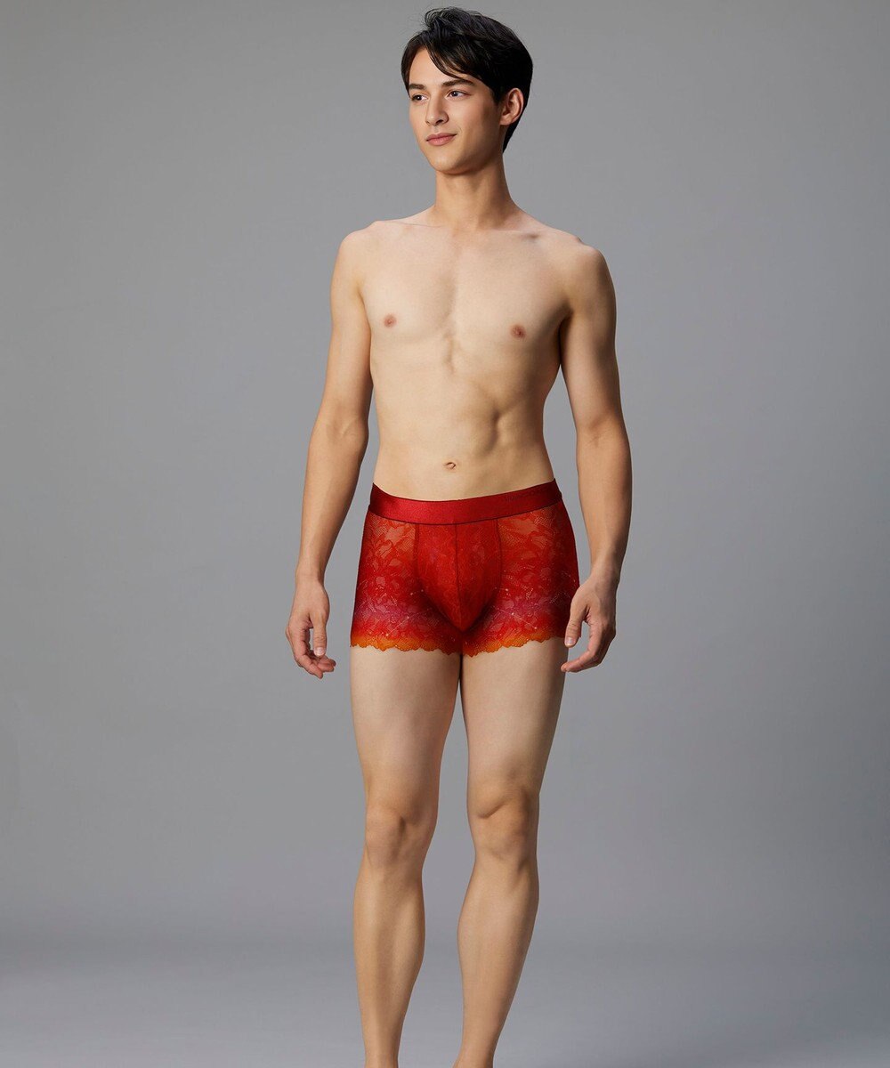 WACOAL MEN WACOAL MEN 【レースボクサー】 ボクサーパンツ フロント快適グラマラス 通気性 スカラ始末(裾部分) 前閉じ レース 下着 メンズ WT3826 /ワコールメン 