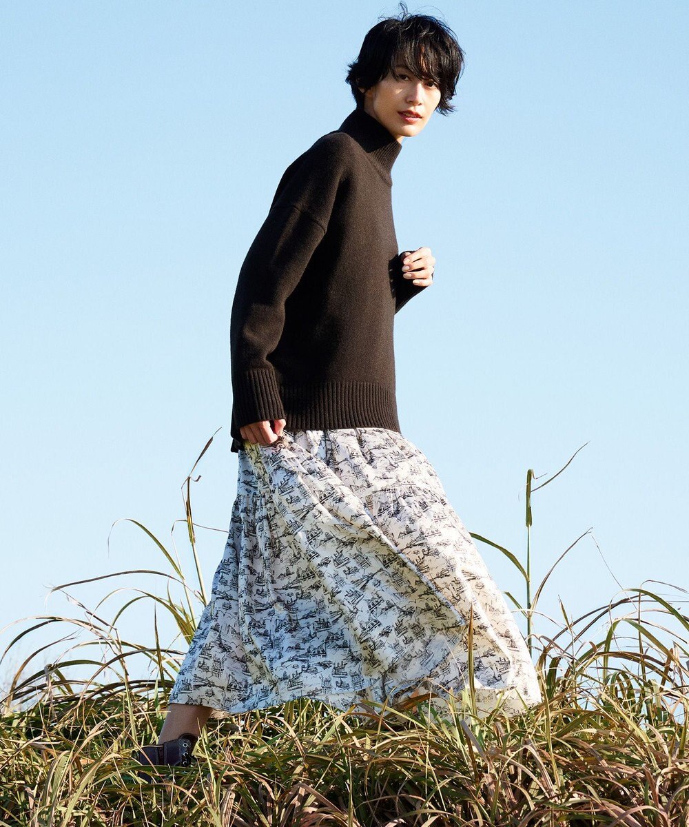 23区 S 【好評につき新色追加/CLASSY.1月号掲載】ウールカシミヤブレンド スタンドネック ニット 