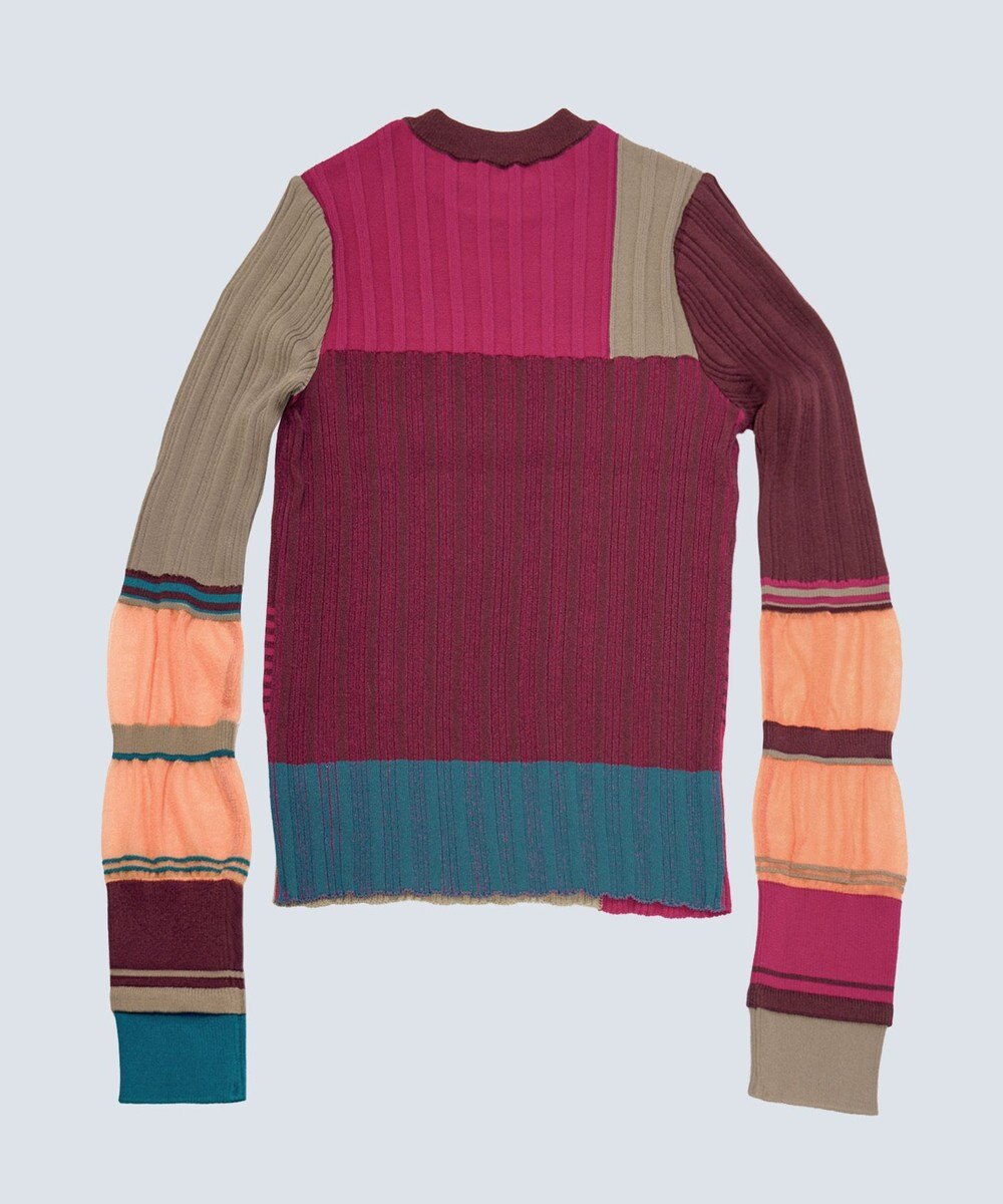 COQ FLAG カラーブロックリブニット 