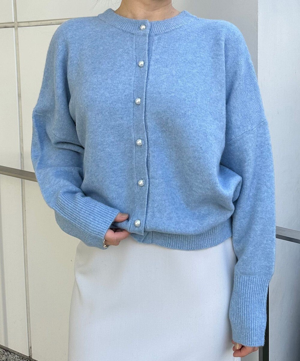 UNFILO 【新色追加/洗える】ふわふわニット パールボタンカーディガン 