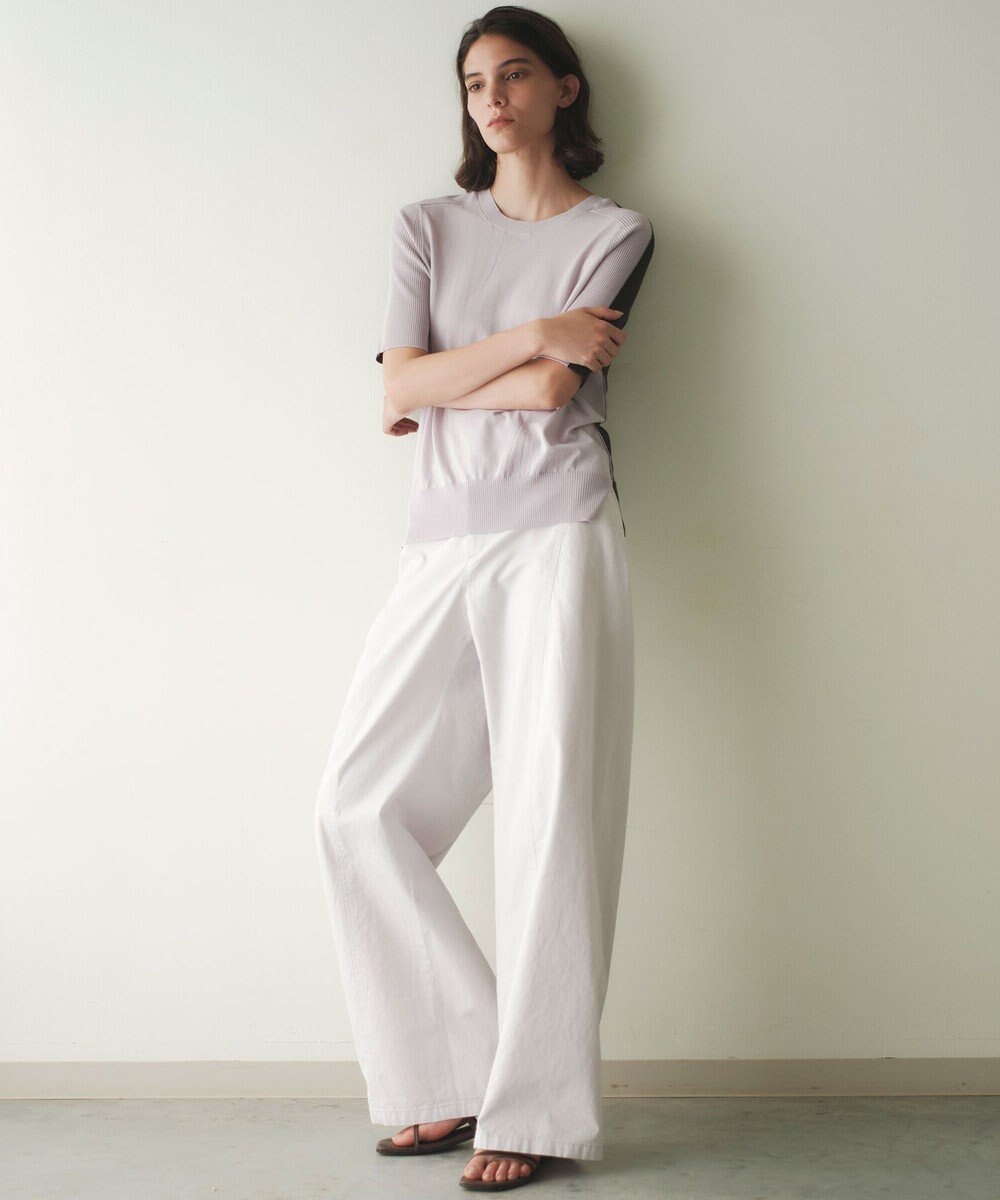 BEIGE， JULIE / コットンシルク 2WAY半袖ニット 