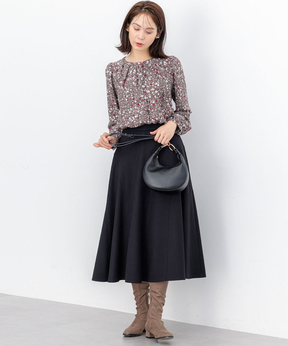 組曲 ツイル起毛フレア スカート 