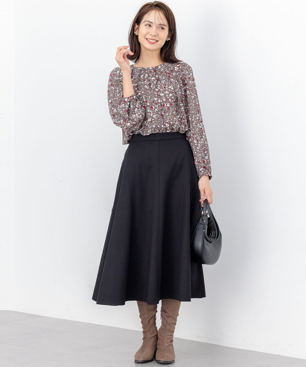 組曲 ツイル起毛フレア スカート 