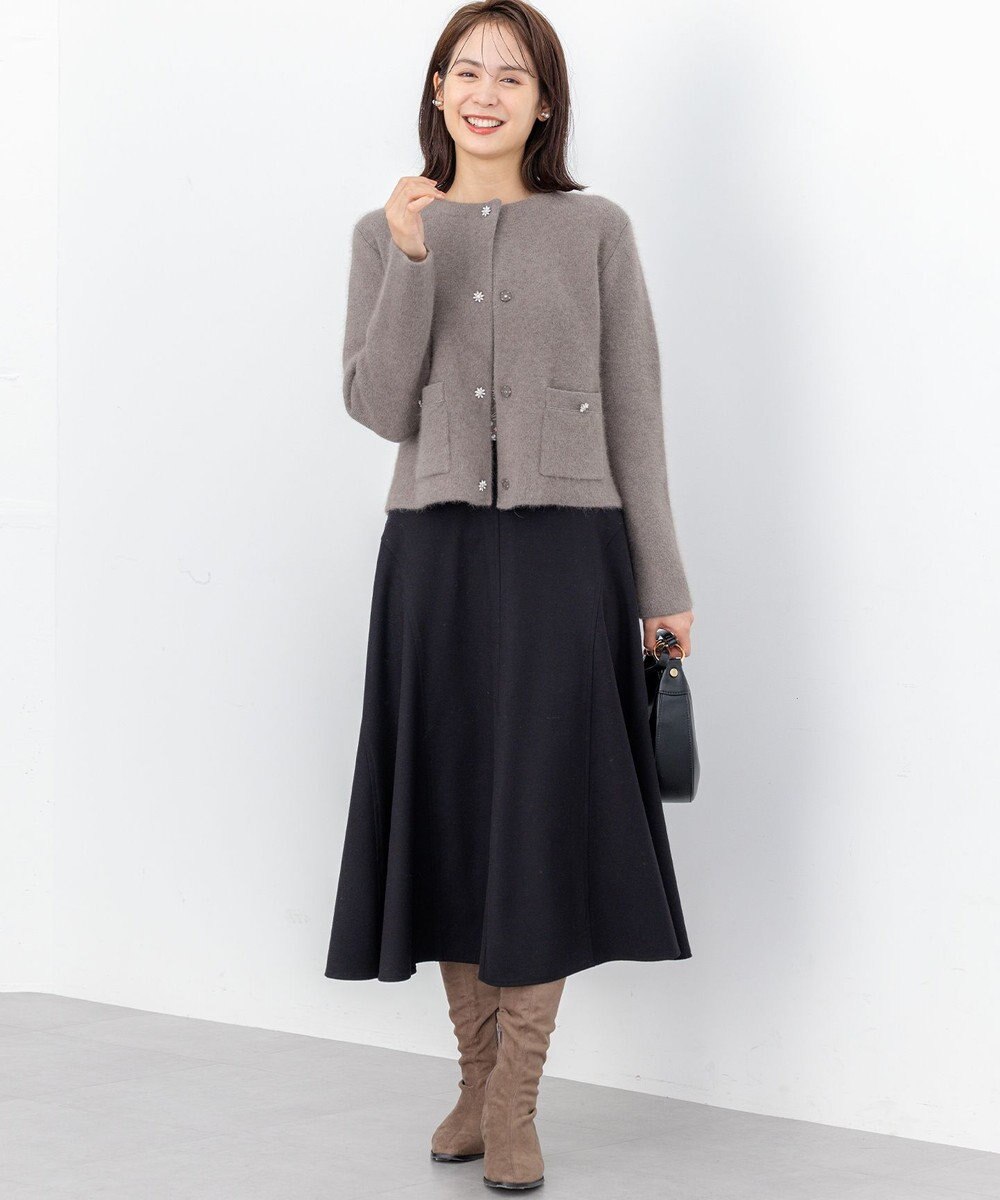 組曲 ツイル起毛フレア スカート 
