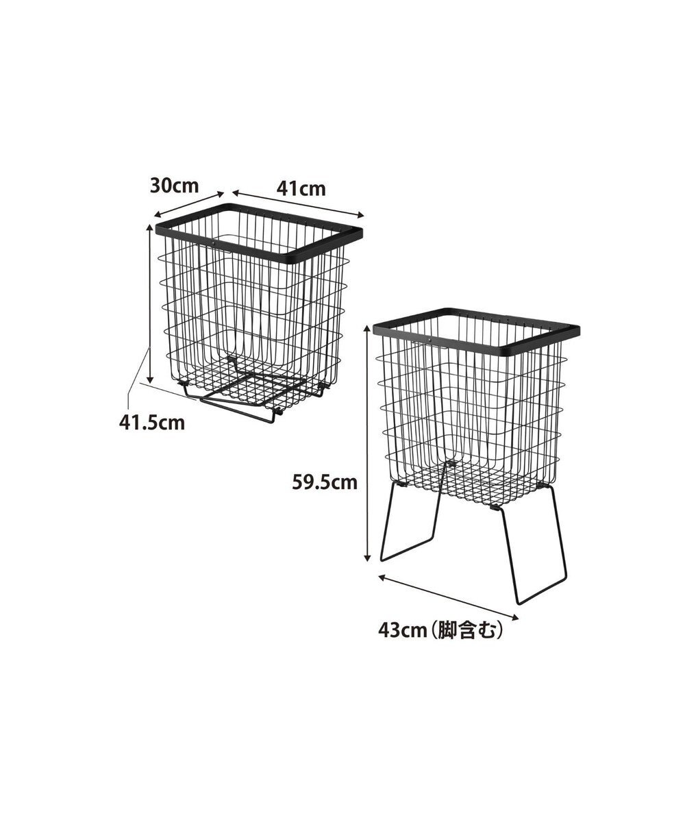 tower 折り畳み脚付きランドリーバスケット タワー ブラック 