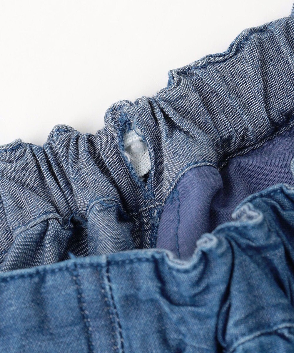 組曲 KIDS 【110-140㎝】 ブルーフラワーデニムキュロット 