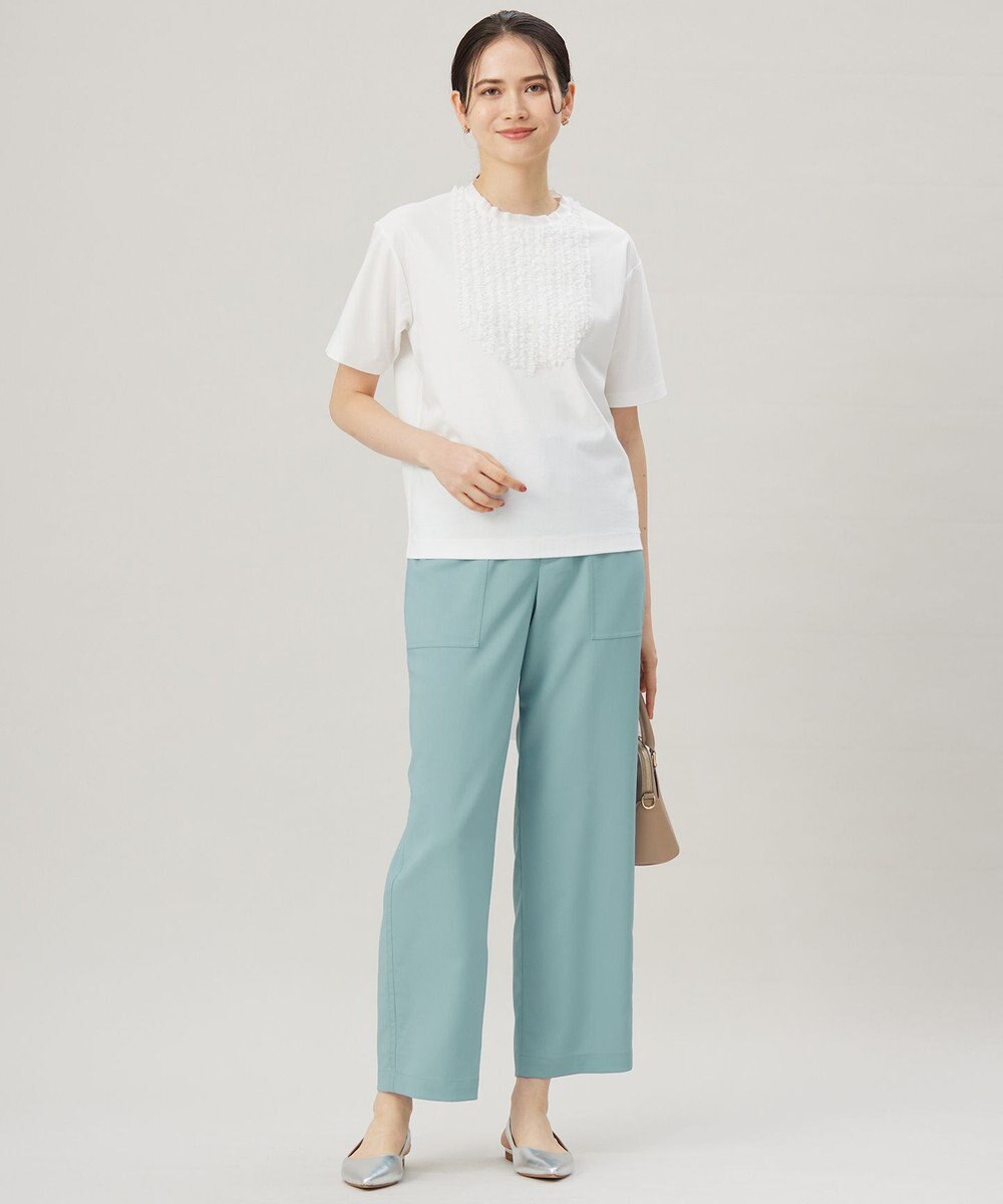 自由区 L 【接触冷感・UVカット・洗える】ベビーフリル Tシャツ 