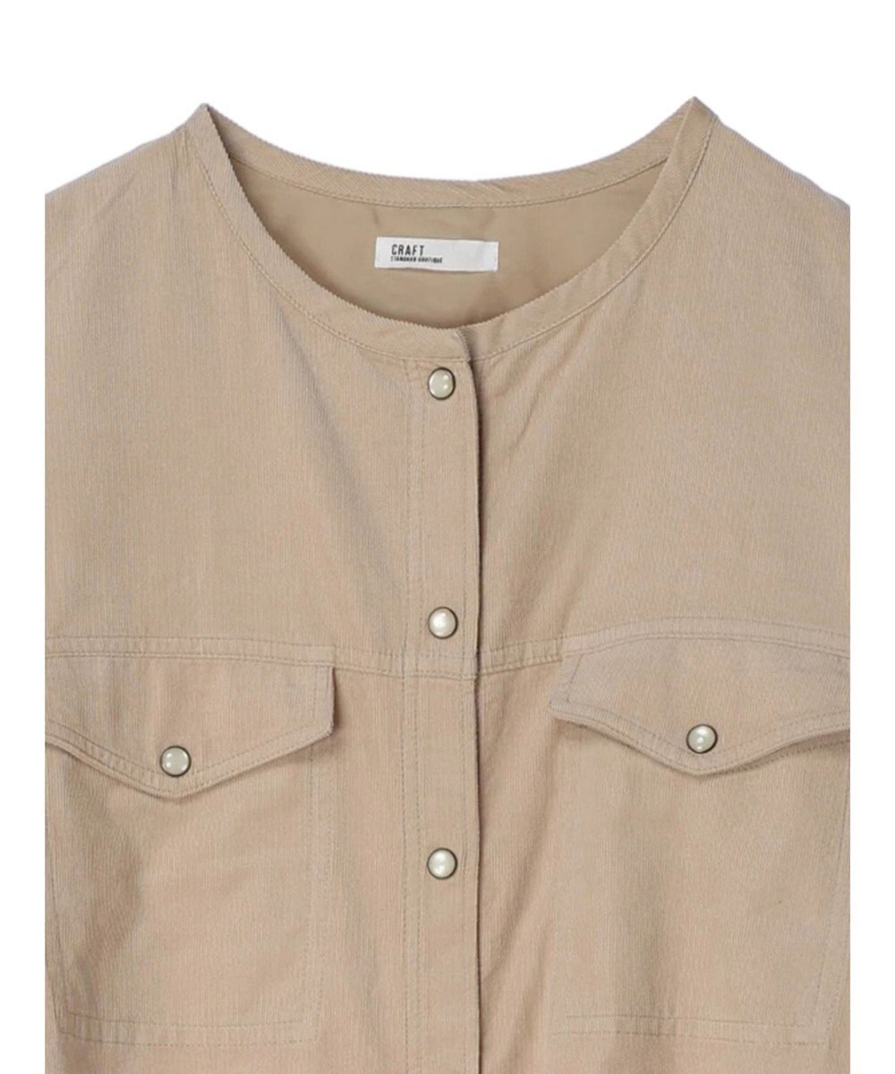 CRAFT STANDARD BOUTIQUE コーデュロイパールドット釦ワンピース 