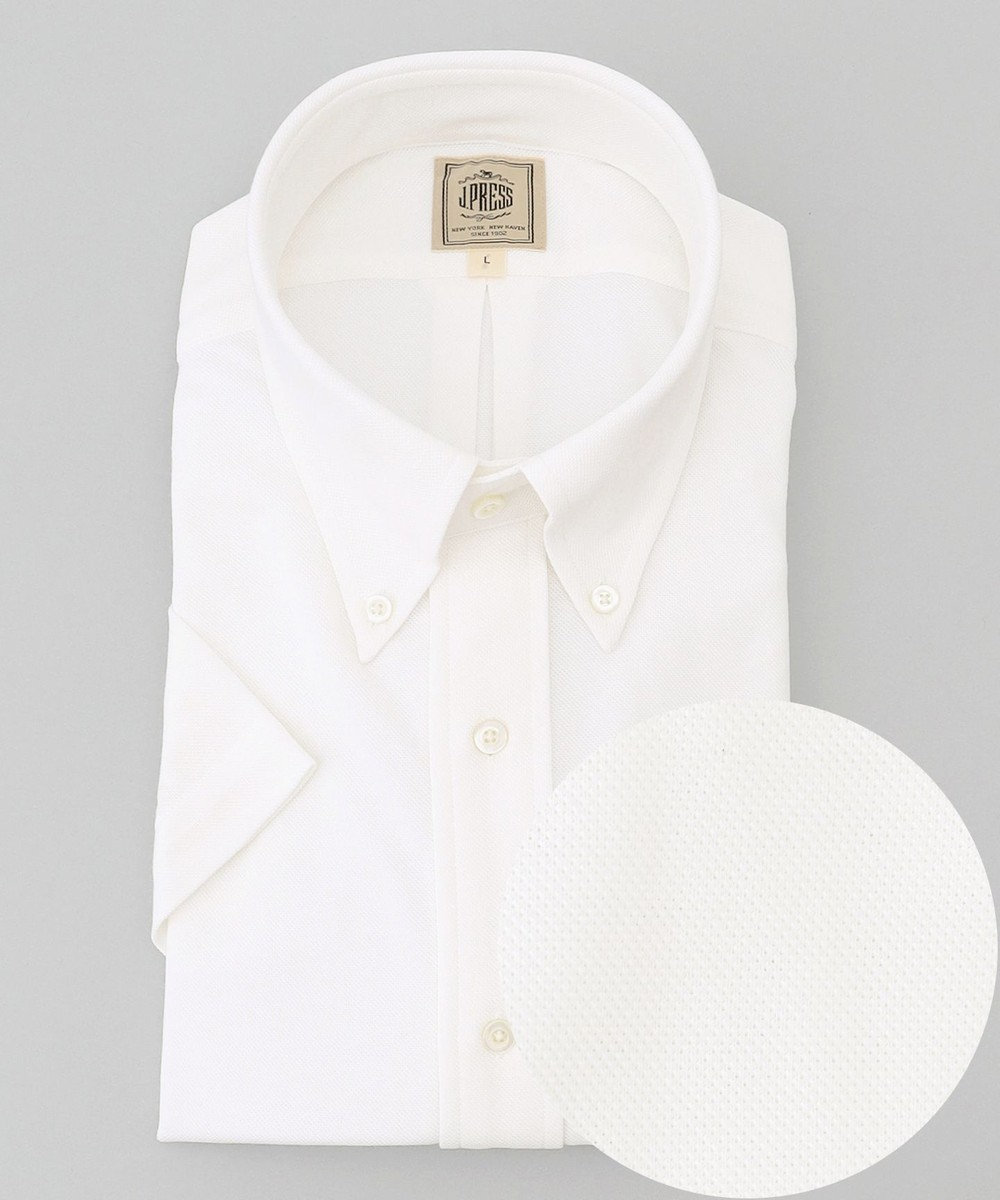 J.PRESS MEN 【J.PRESS PLUS】カノコインレイ ボタンダウン ドレスシャツ ホワイト系