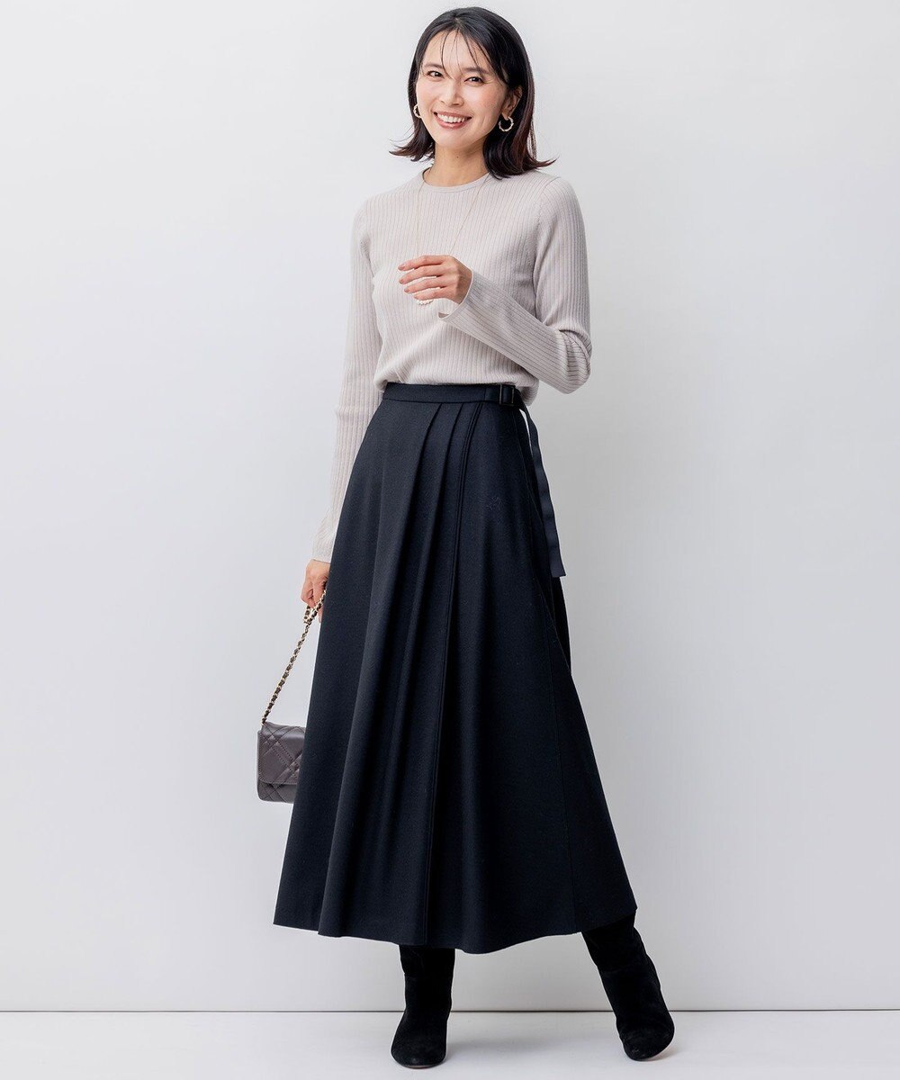 23区 【洗える】ウーステッドウール リブ ニット 