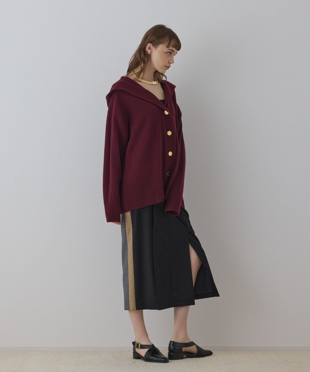 GRACE CONTINENTAL ウールフードニットカーディガン 