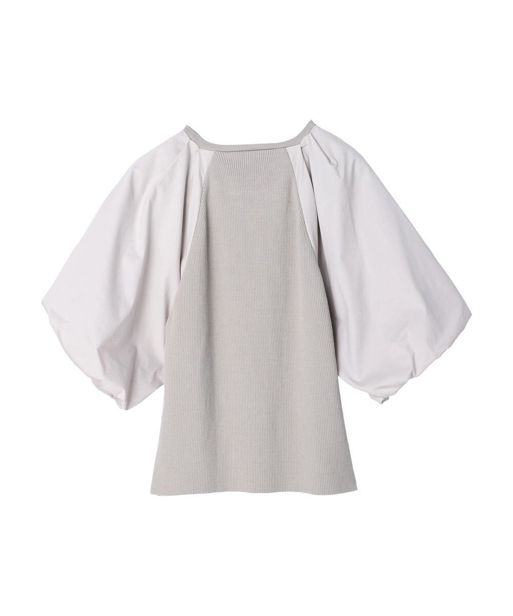 Green Parks armonia．袖布帛ニットプルオーバー 