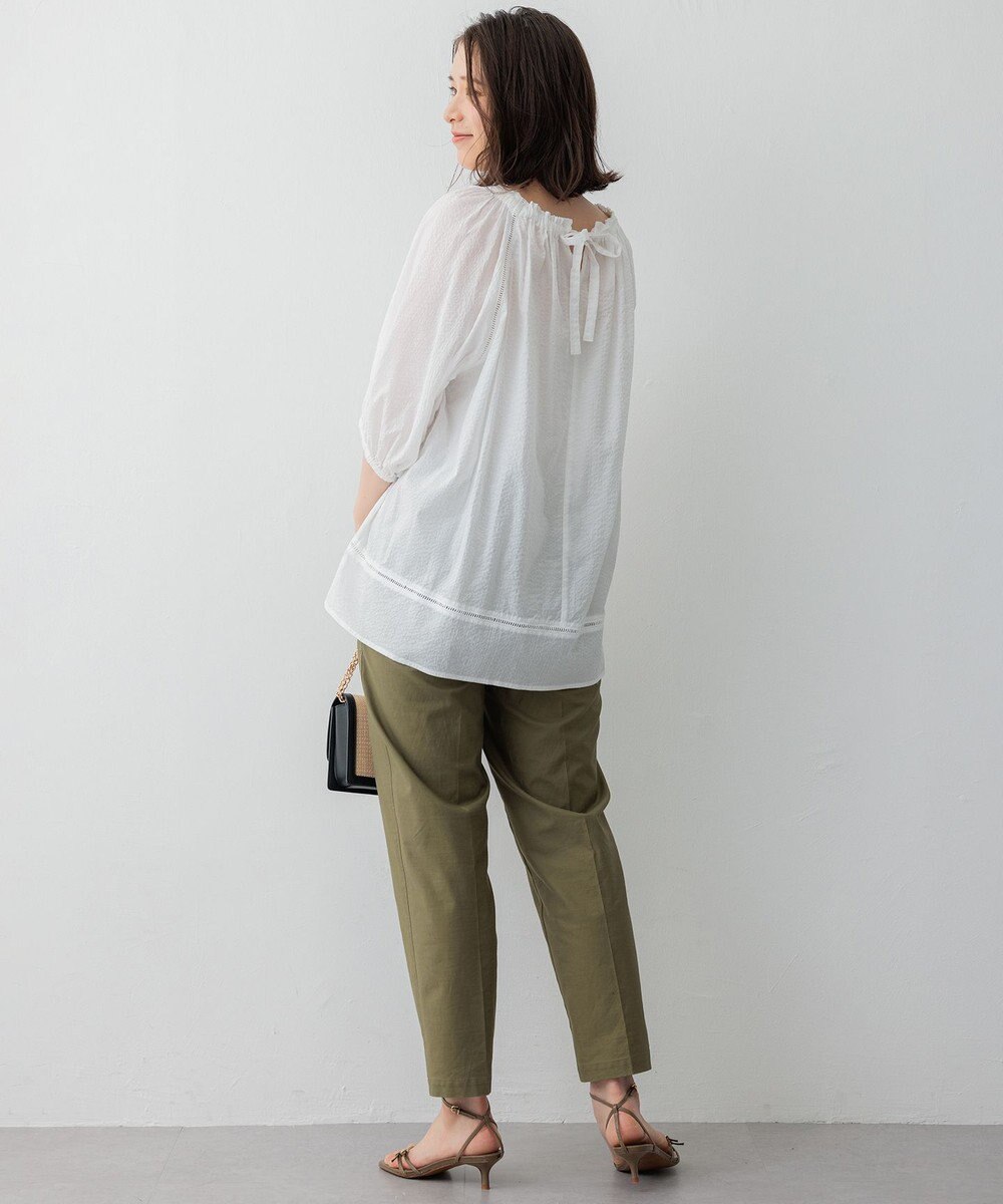 23区 【SLOW/一部店舗限定】コットンローンウェーブ ブラウス 