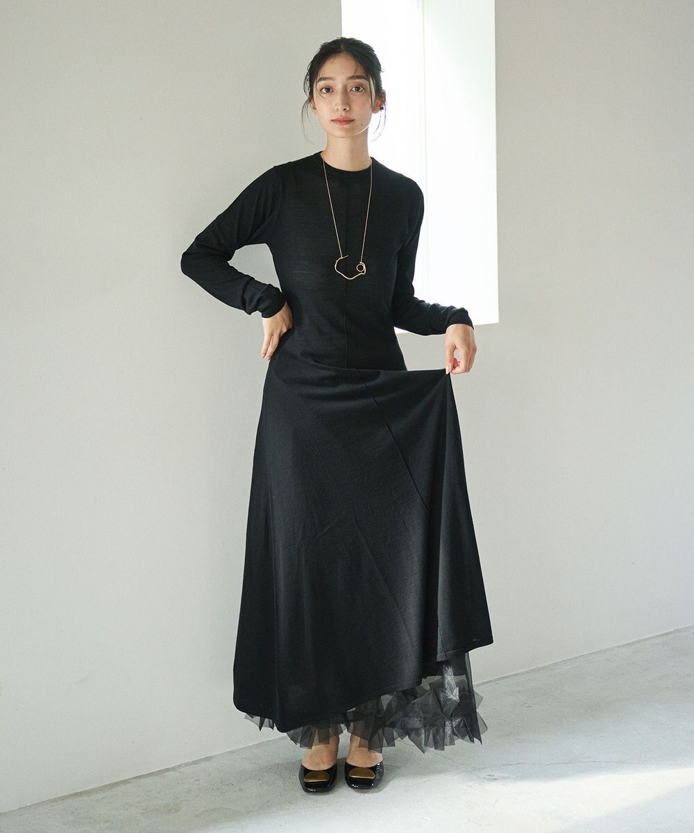 #Newans オーガンジーオリガミヘムスカート 