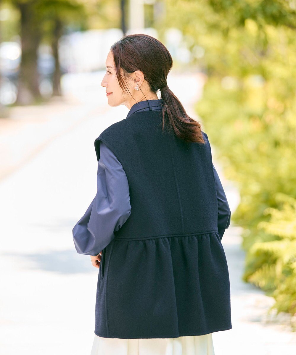 #Newans バックペプラムダブルフェイスジレ 