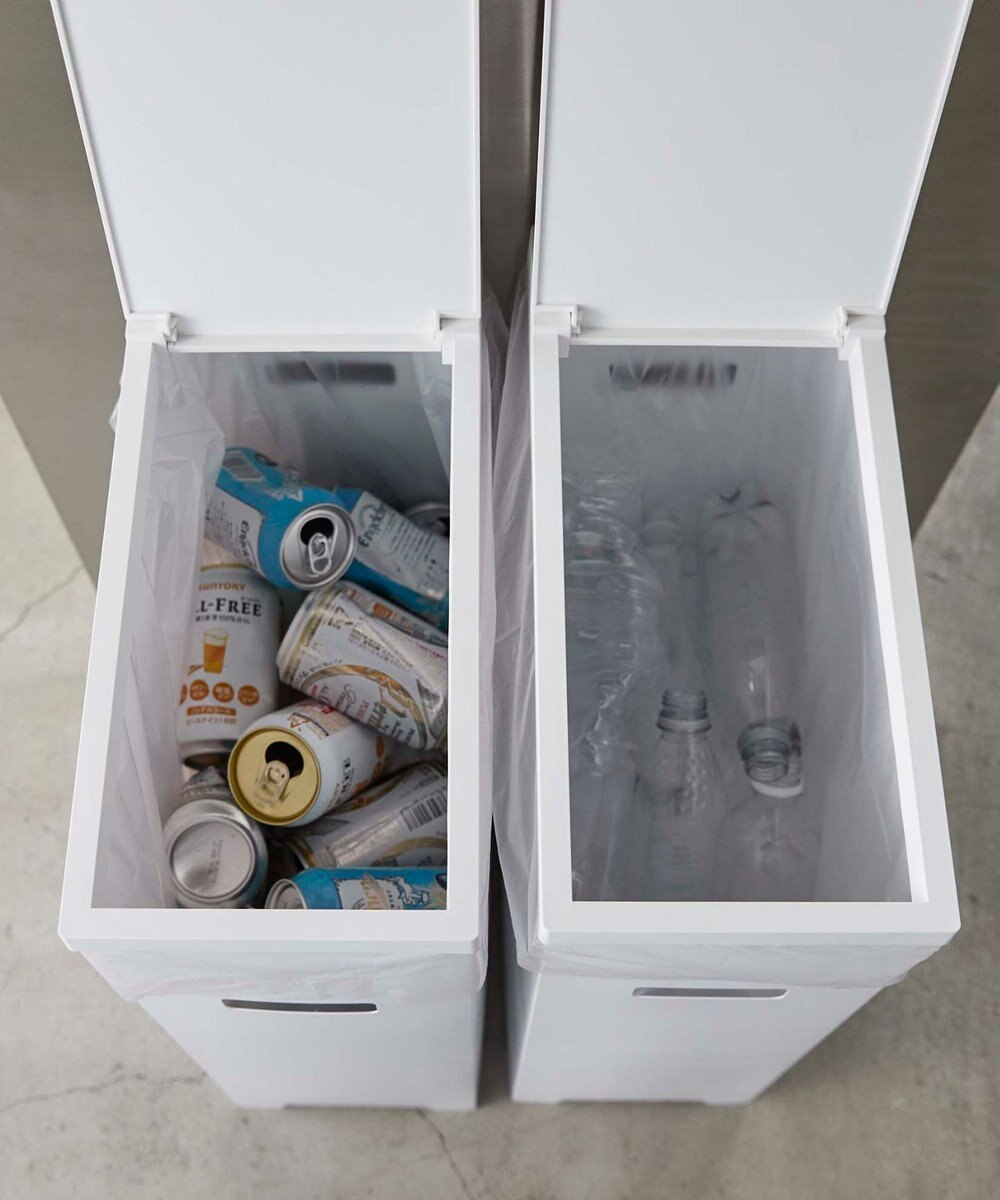 tower スリム蓋付きゴミ箱 タワー 2個組 ホワイト 