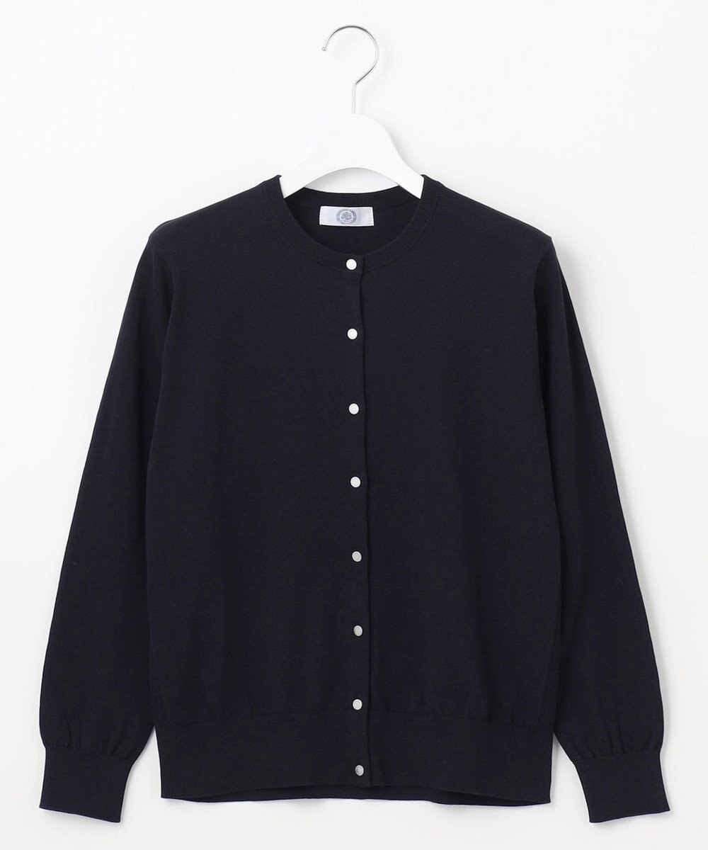 J.PRESS LADIES 【洗える】BASIC HT-COTTON クルーネック カーディガン 