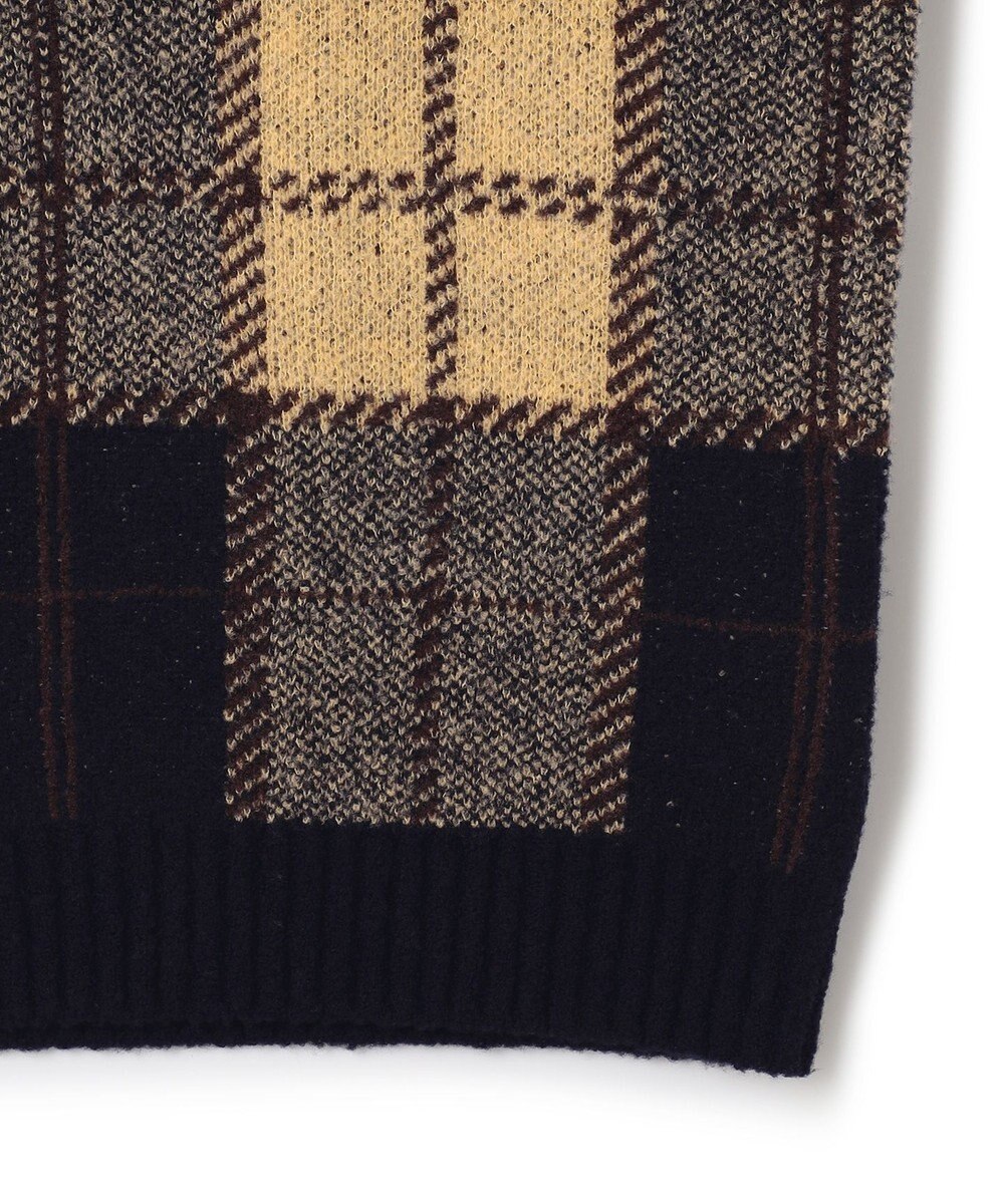 J.PRESS MEN ブークレジャガード ブラックウォッチクルー ニット 