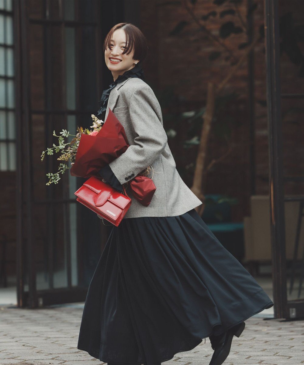 #Newans 【高山都さんコラボ】ダブルギャザーロングスカート 