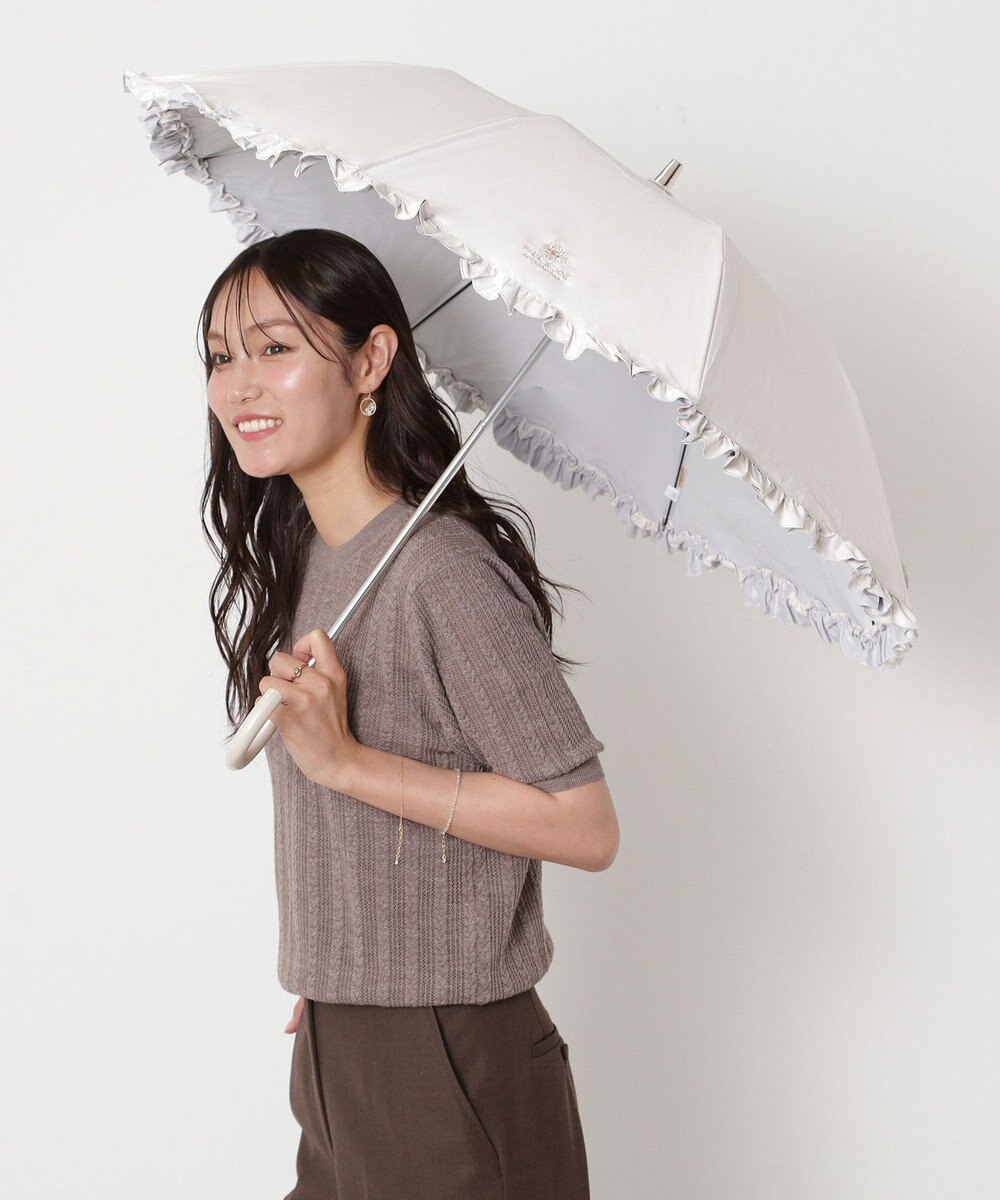 MOONBAT 【一級遮光/晴雨兼用/遮熱/UV】PAUL&JOE ACCESSOIRES(ポール & ジョー)晴雨兼用日傘 クリザンテームワンポイントフリル 
