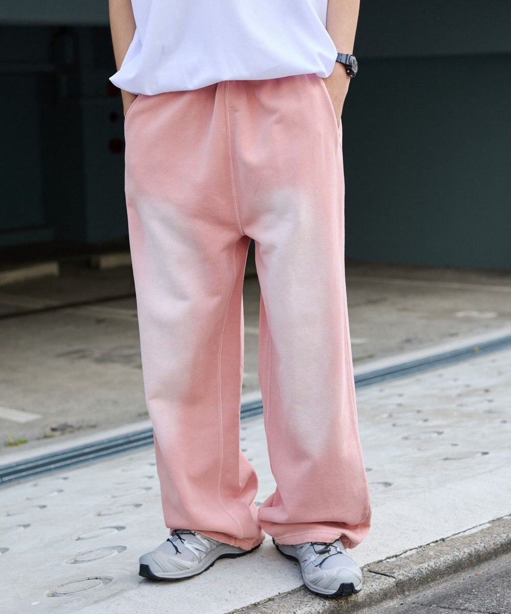 WEGO 【ウエストゴム/らくらくパンツ】アシッドウォッシュグラフィックスウェットパンツ 