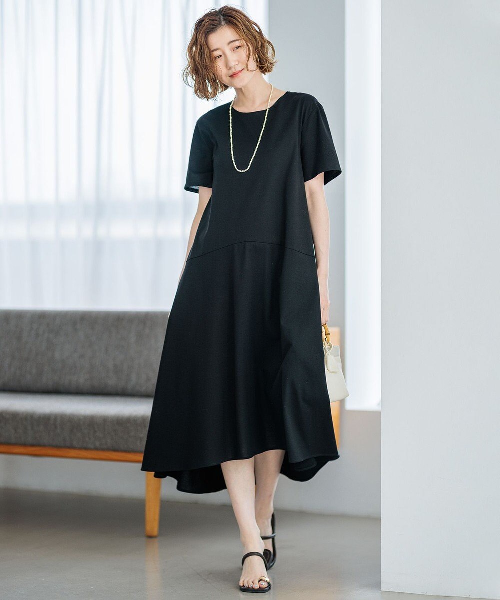 23区 【洗える】ドライコットンジャージー イレギュラーヘムワンピース 