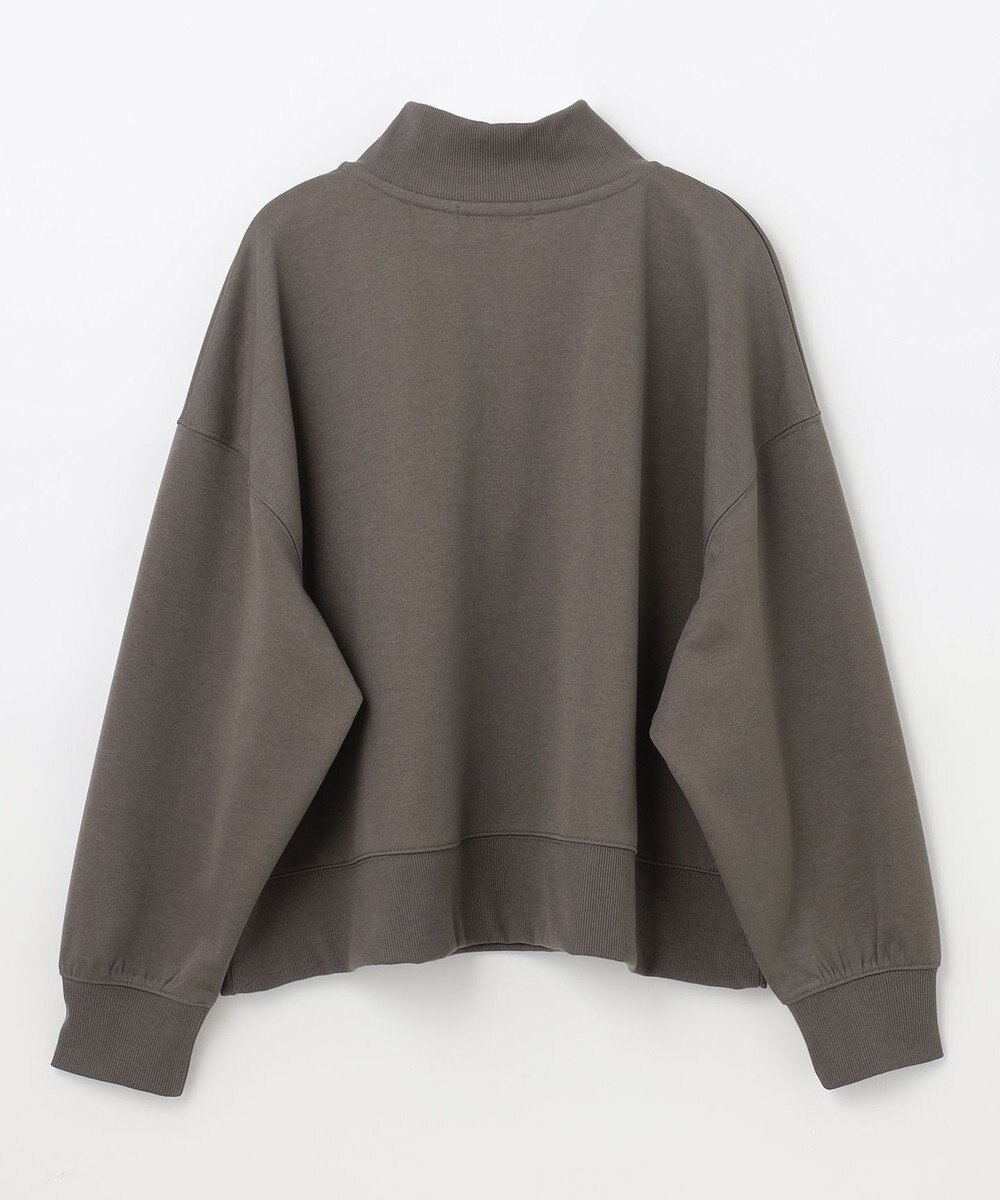 ANY 【洗濯機可】クロップド丈ダンボールハーフジッププルオーバー 